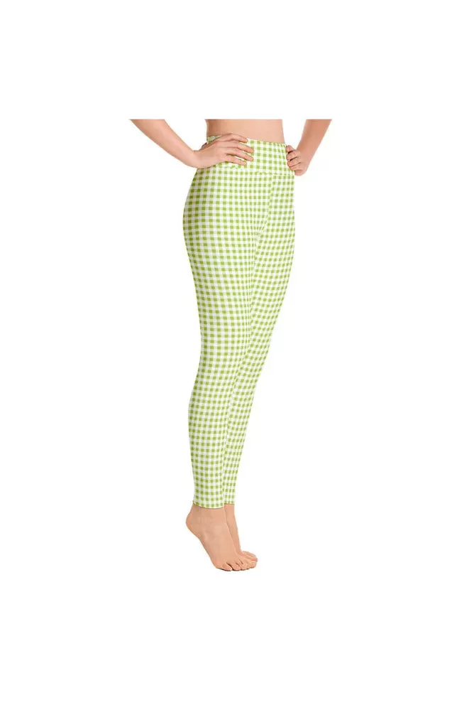 Lime Green Gingham Yoga Leggings