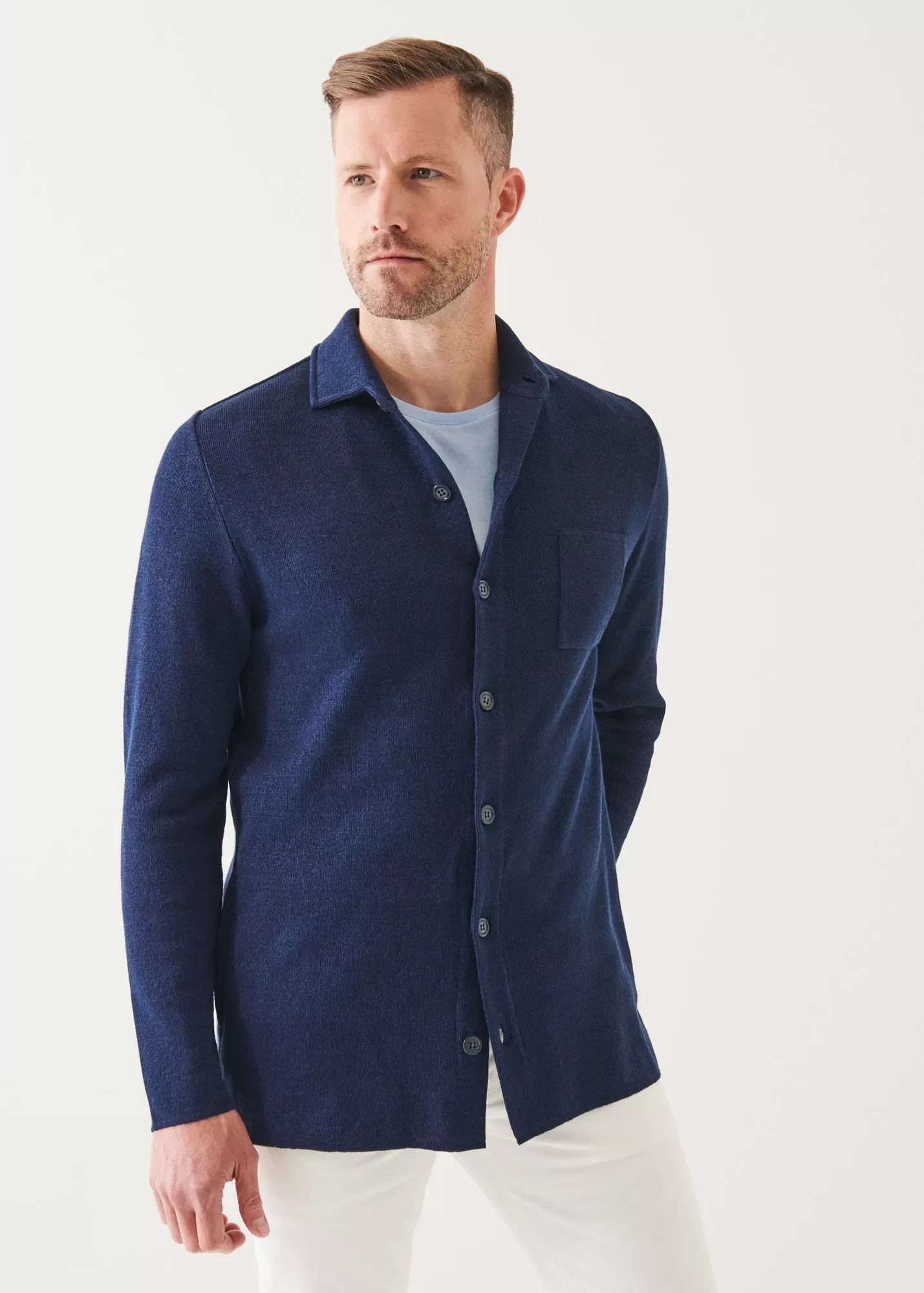 LINEN COTTON BLEND SHIRT JACKET