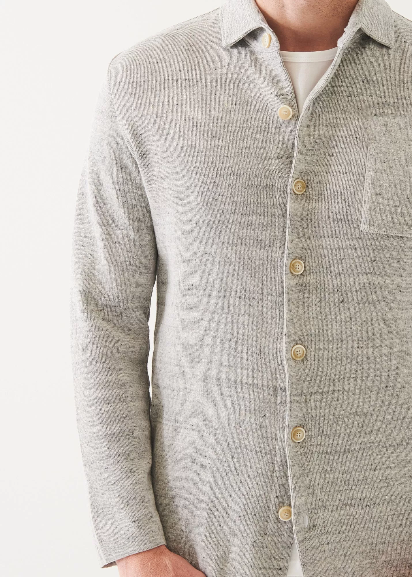 LINEN COTTON BLEND SHIRT JACKET