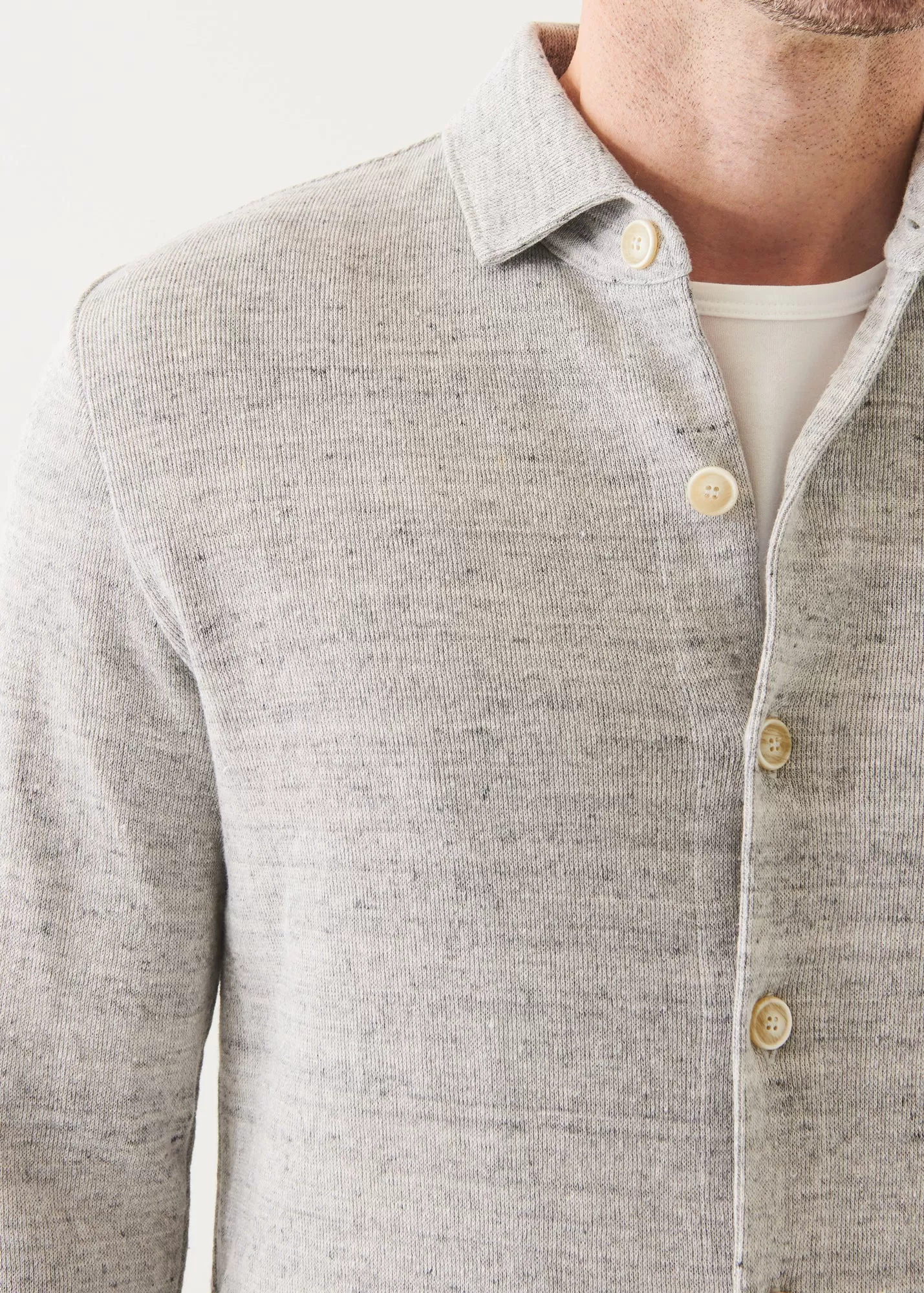 LINEN COTTON BLEND SHIRT JACKET