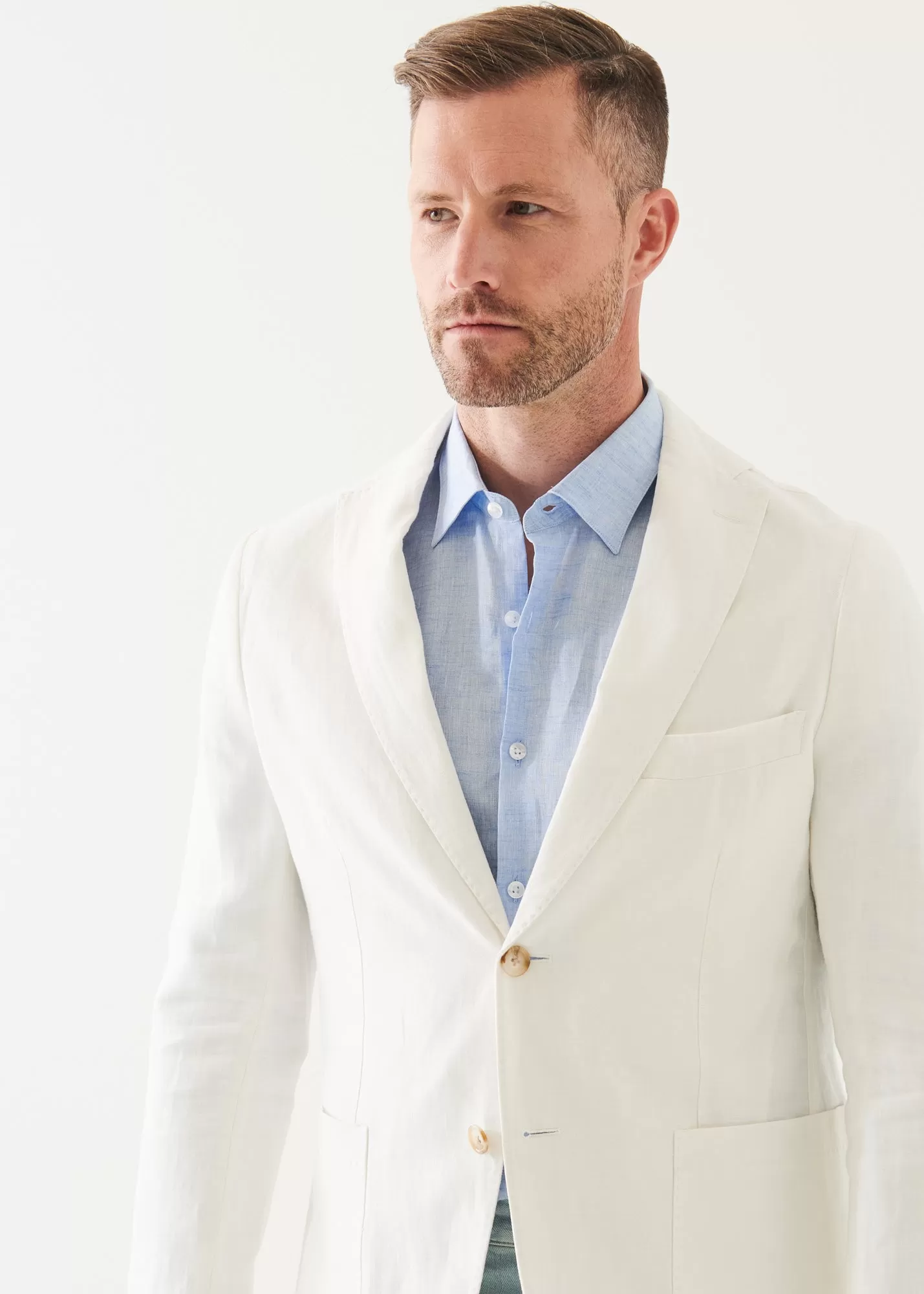 LINEN TWILL TWO-BUTTON BLAZER