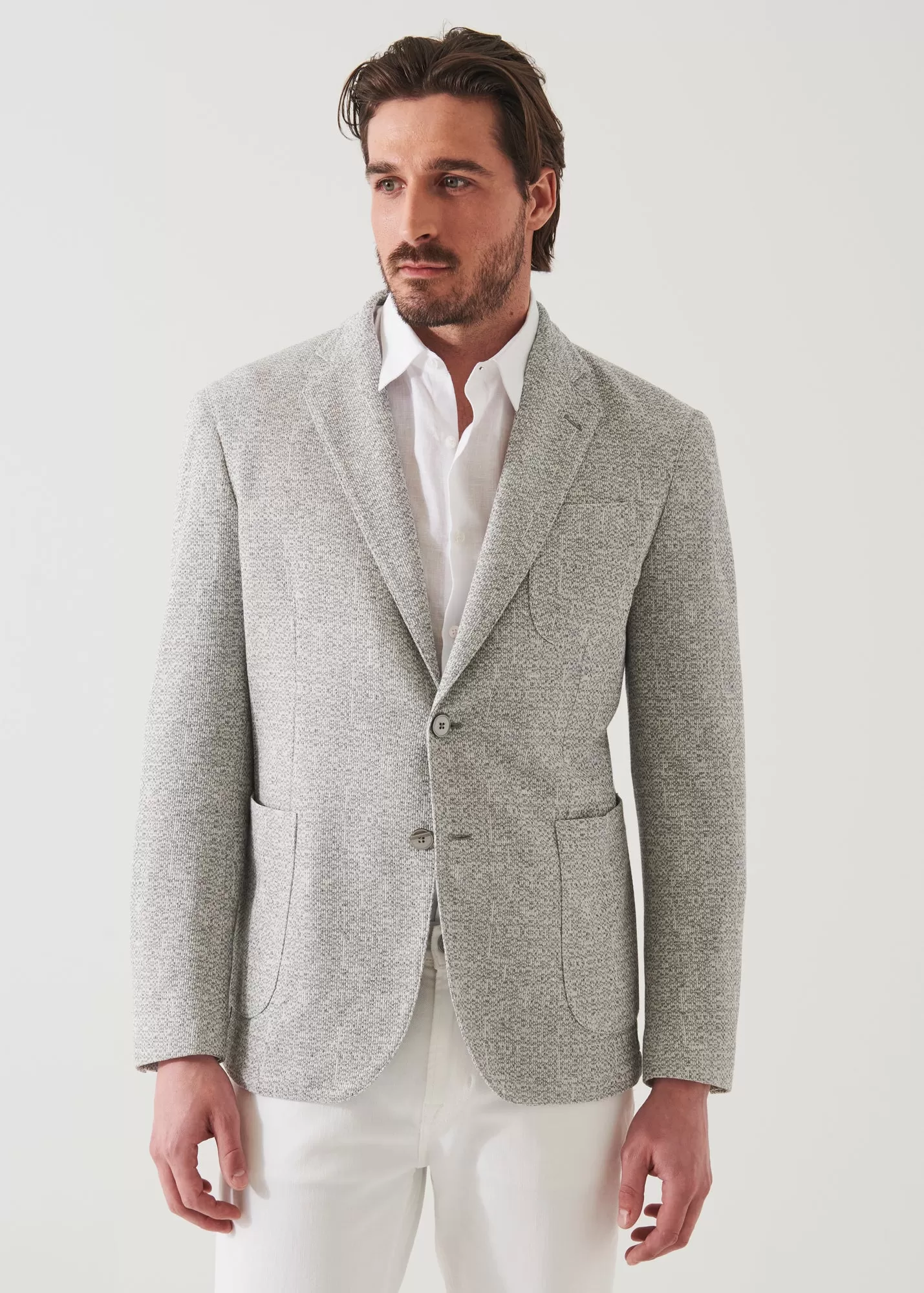 LINEN WOOL BLEND TEXTURED BLAZER