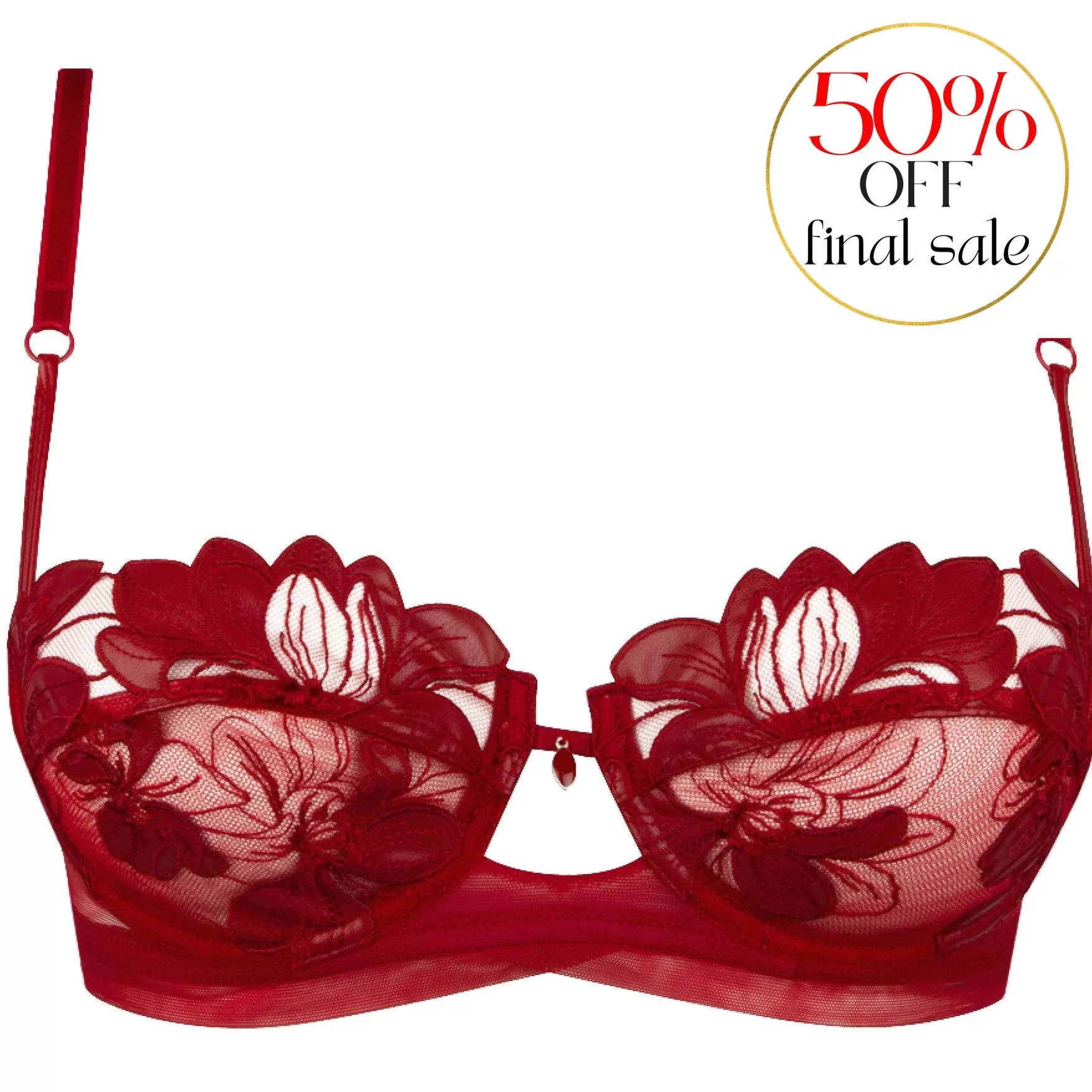 Lise Charmel Glamour Couture Demi Cup Bra ACH3007 in Rouge Cuir