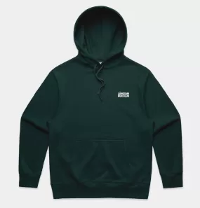 Lngsam Run Club Heavy Hooded Logo Sweatshirt in Pine