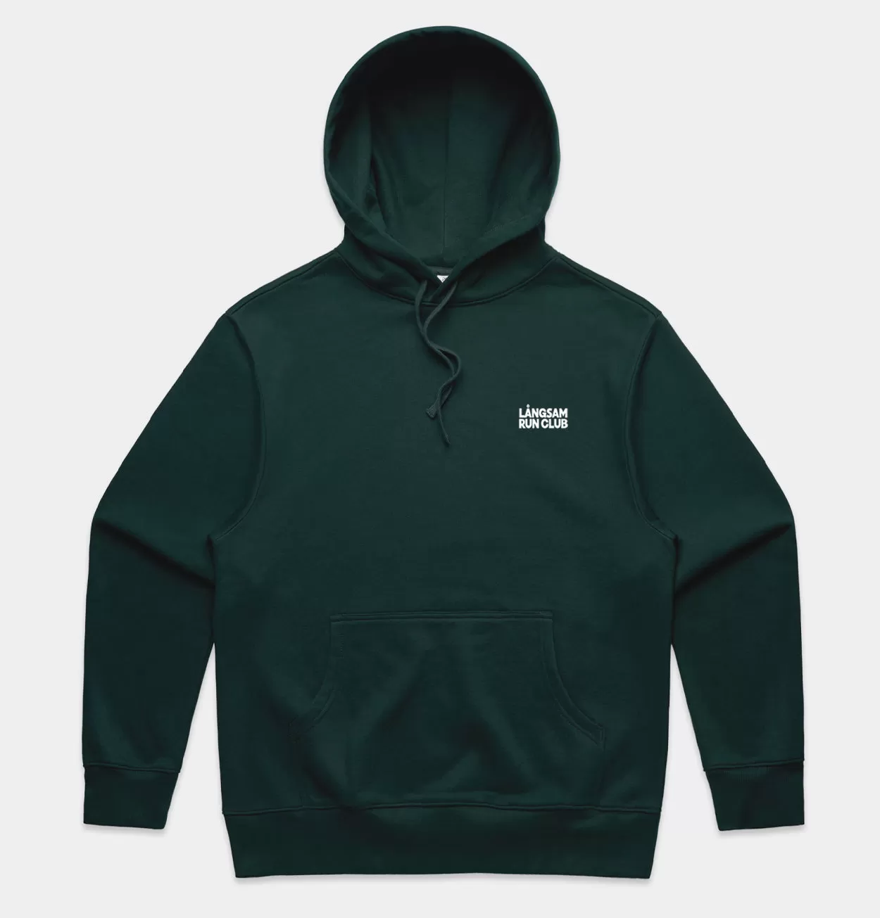 Lngsam Run Club Heavy Hooded Logo Sweatshirt in Pine