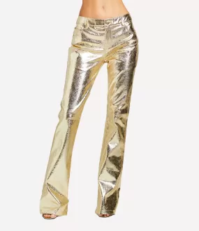 Lynx Leather Pant in Gold