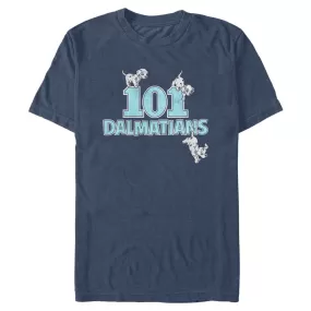 Mad Engine Disney Pixar 101 Dalmations 3 Pups and a Logo Men's T-Shirt