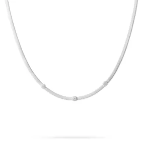 Marco Bicego 18k White Gold Three Diamond Station Masai Necklace CG731 B2 W