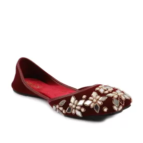 Maroon Ethnic Khussa 094097