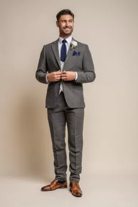 Martez Grey Suit With Radika Check Waistcoat