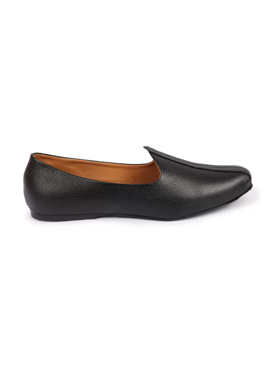 Men Black Ethnic Slip-On Jutis and Mojaris