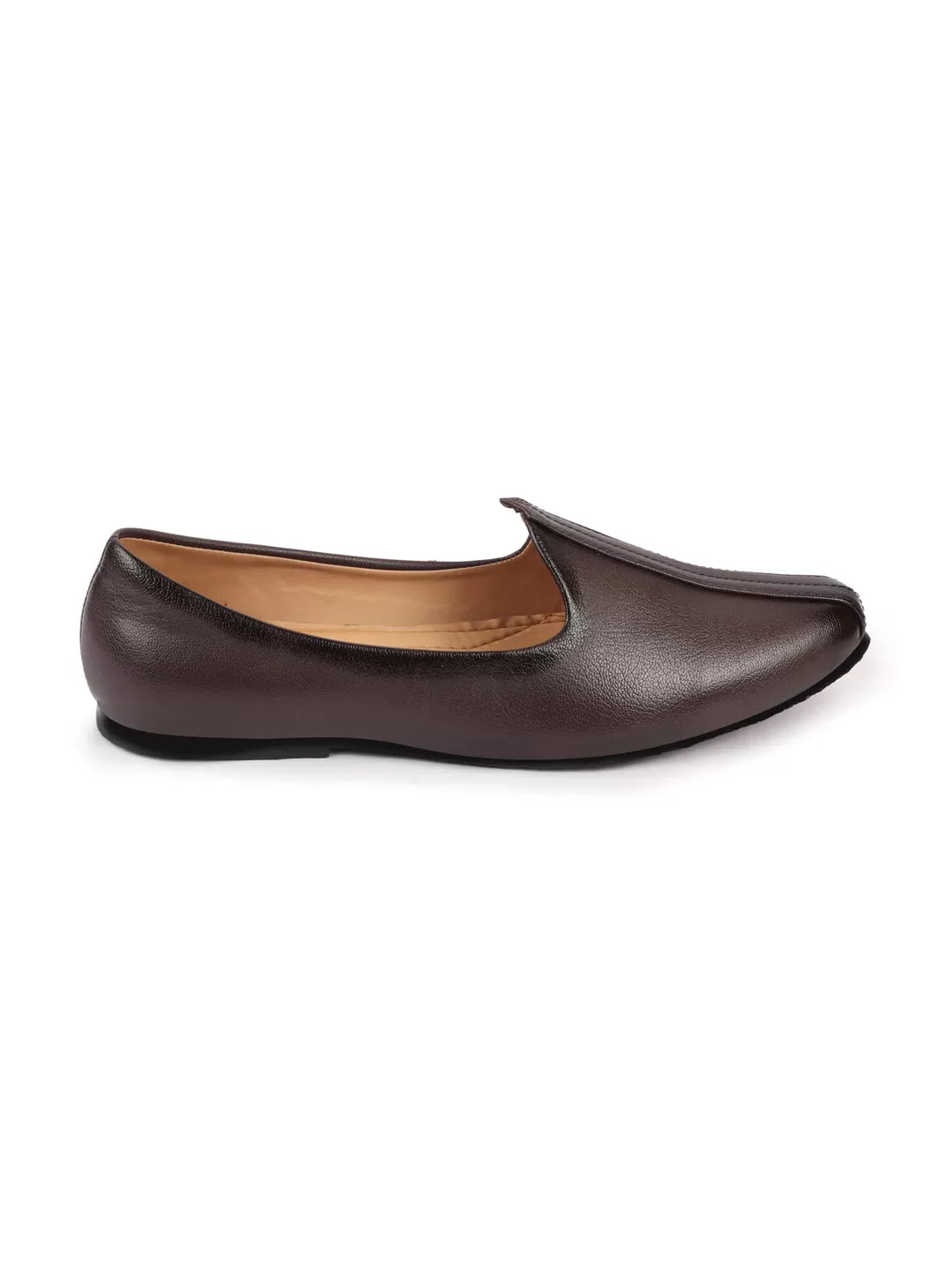 Men Brown Ethnic Slip-On Jutis and Mojaris