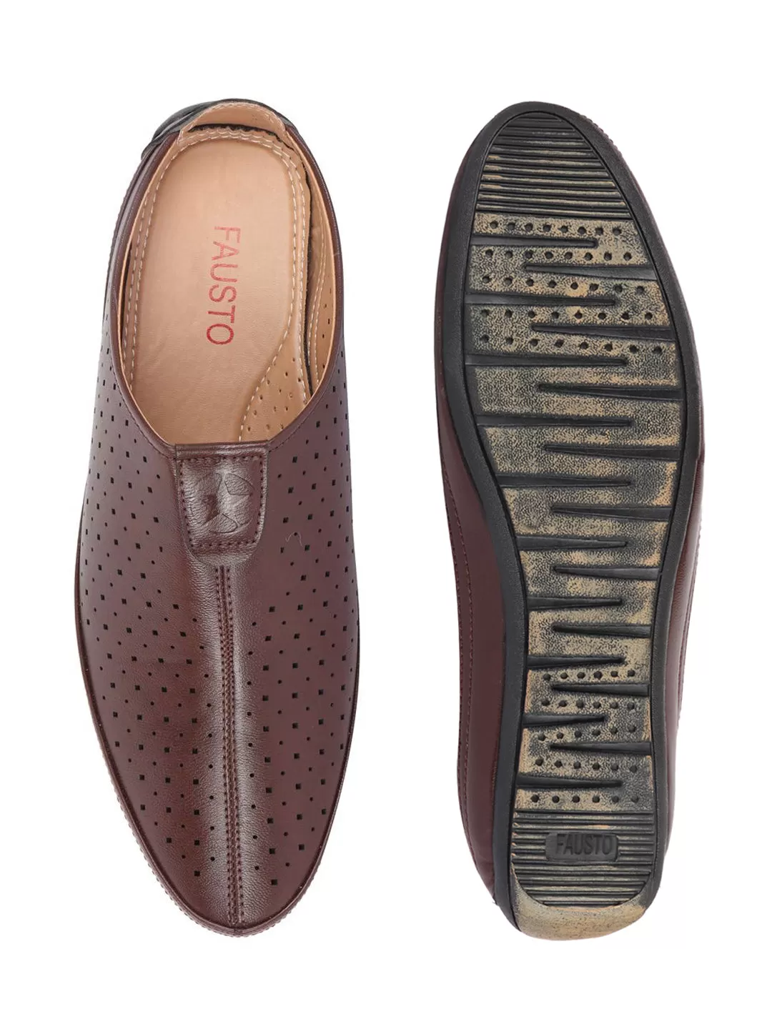 Men Brown Ethnic Slip-On Juttis