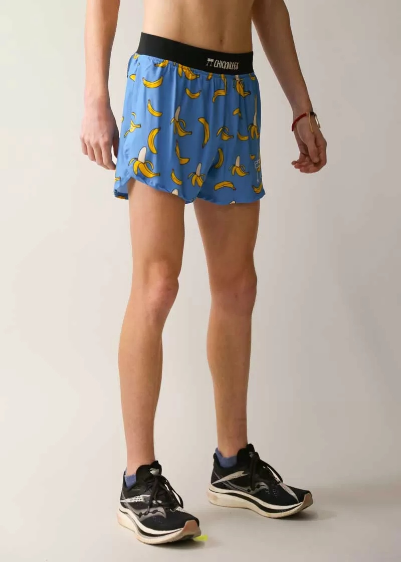 Men's Blue Bananas 4" Half Split Shorts