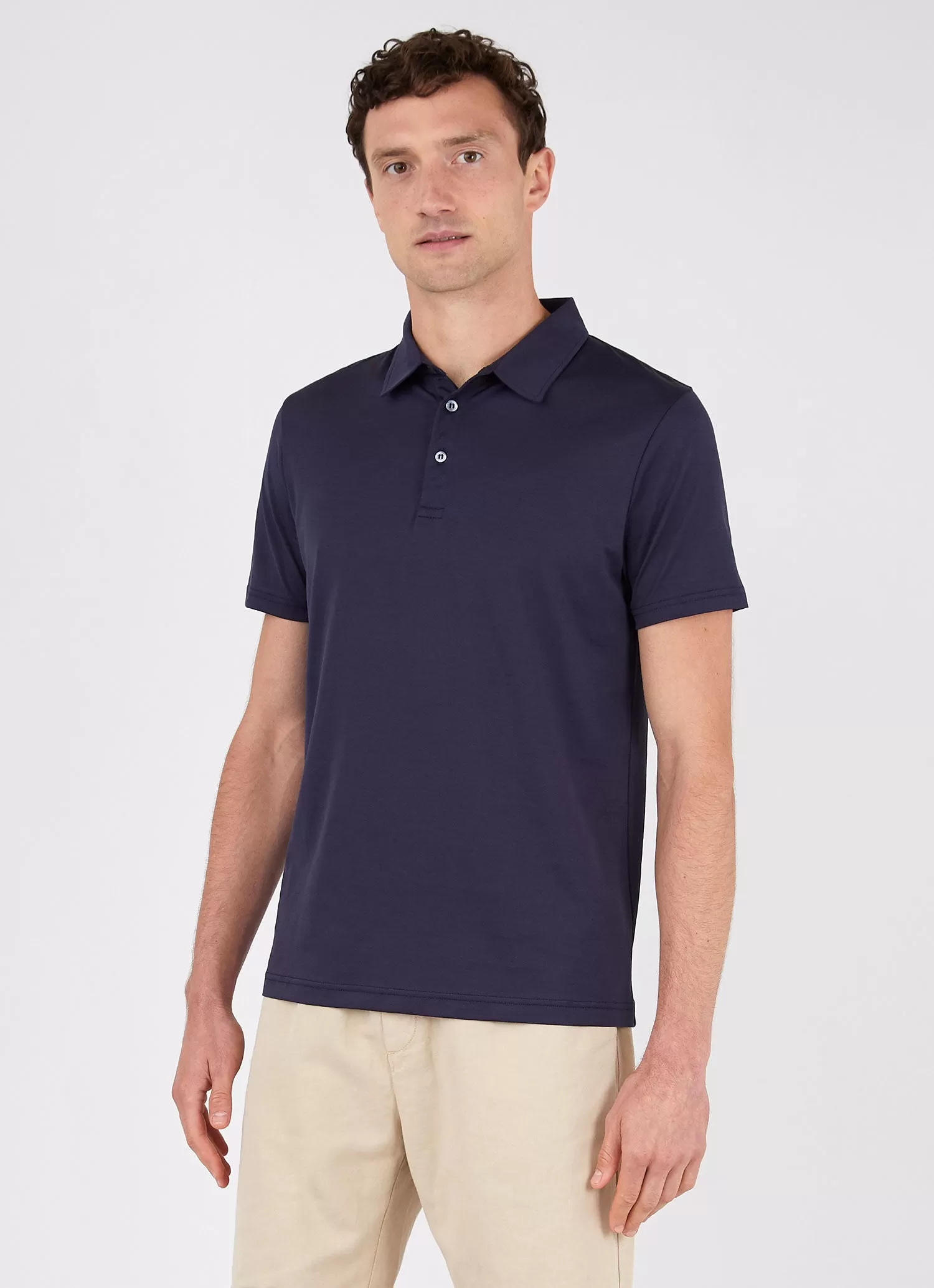 Men's Jersey Classic Polo Shirt in Navy