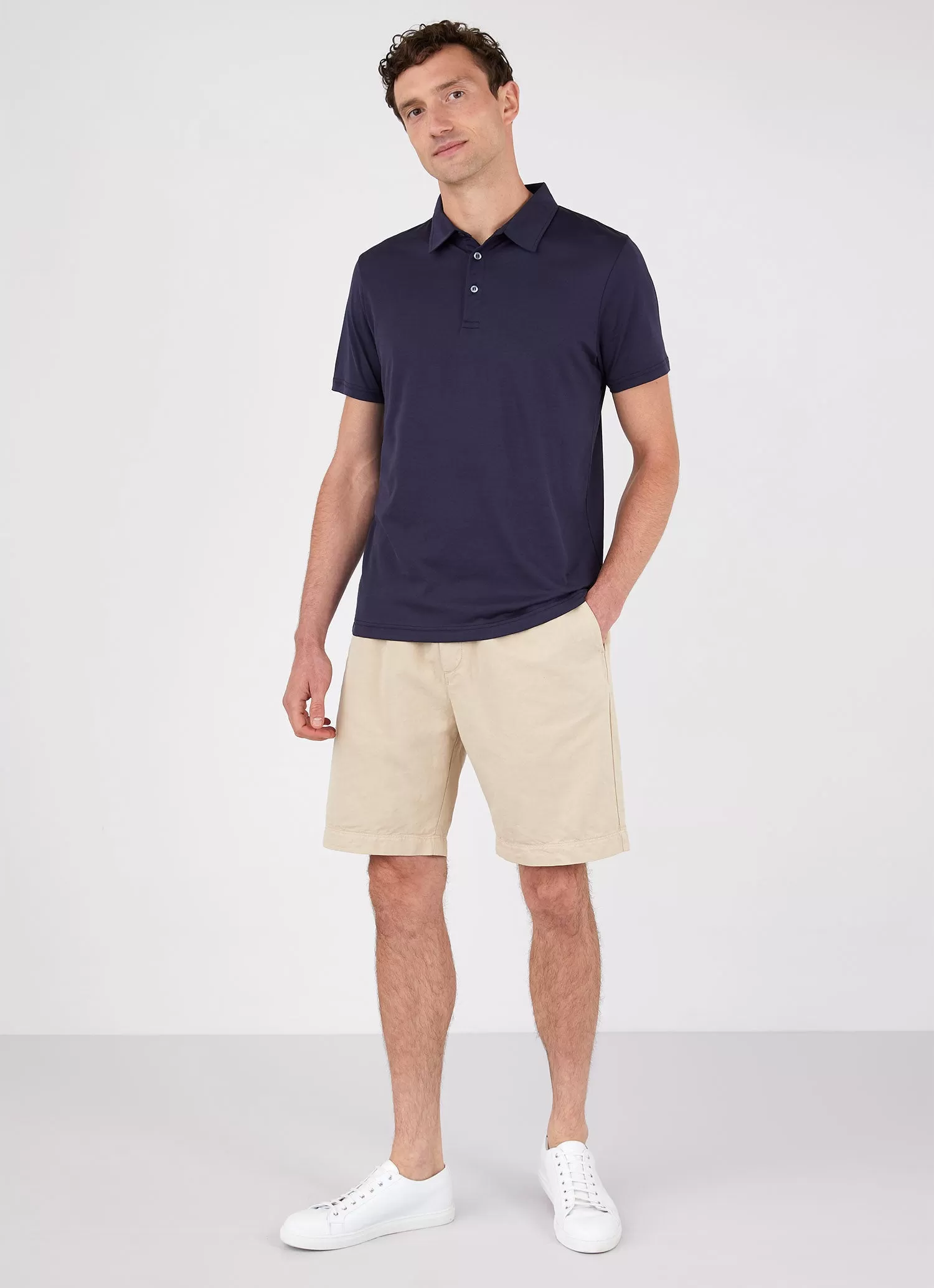 Men's Jersey Classic Polo Shirt in Navy