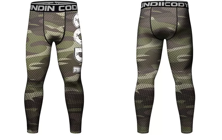 Men's Jungle Camouflage Elite Compression Leggings Spats