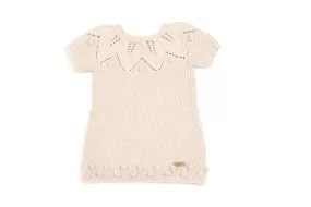 Merino wool Hand knitted Beige Dress