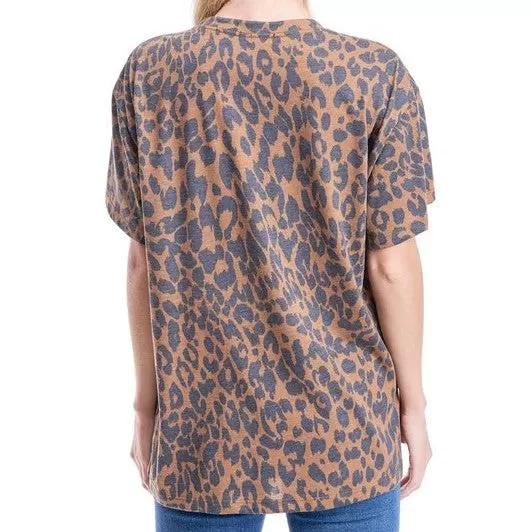 Midwest Brown Leopard Graphic Tee