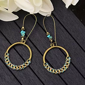 Minimalist Round Hook Styled Dangle Drop Ethnic Earring