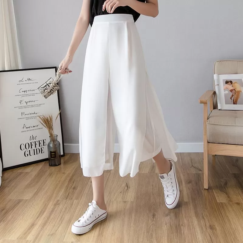 Mock Two-Piece Wide-Leg Pants dd36