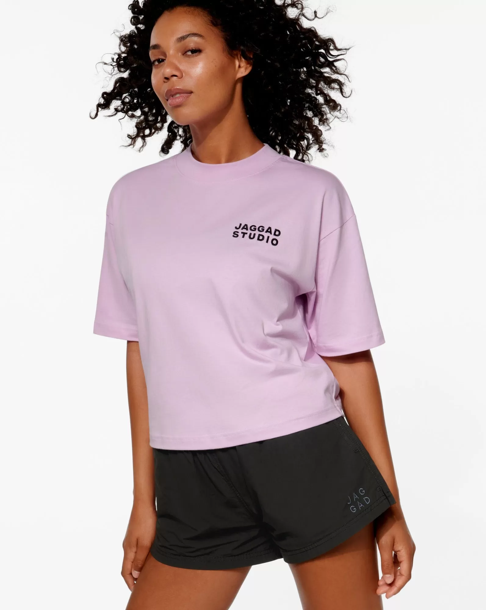 MOKENA OVERSIZED CROP TEE LAVENDER PINK