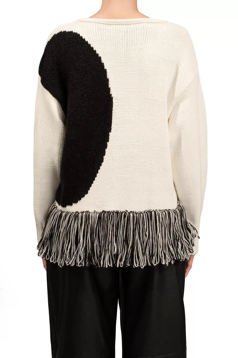 MOON ECLIPSE SWEATER IN IVORY/BLACK