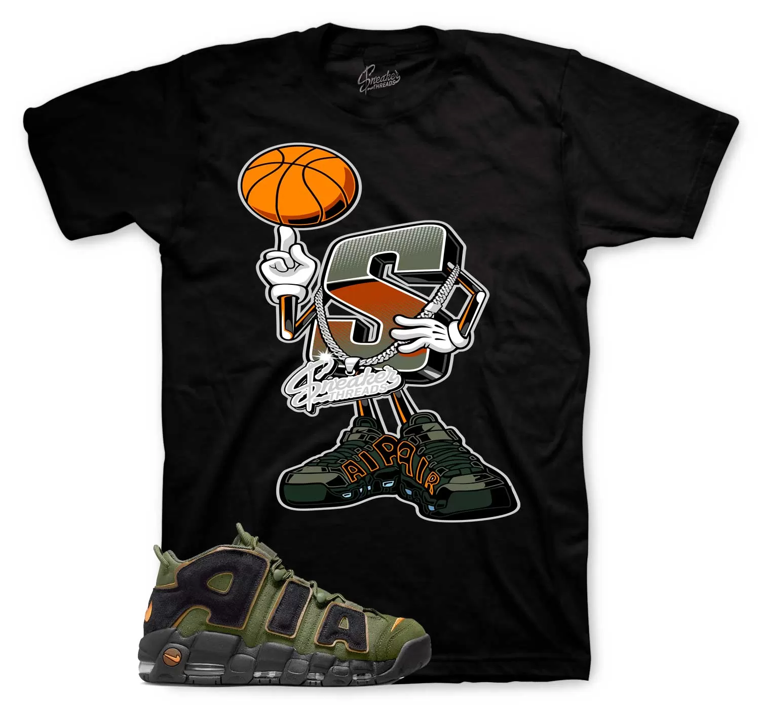 More Uptempo 96 Cargo Khaki Big S Shirt