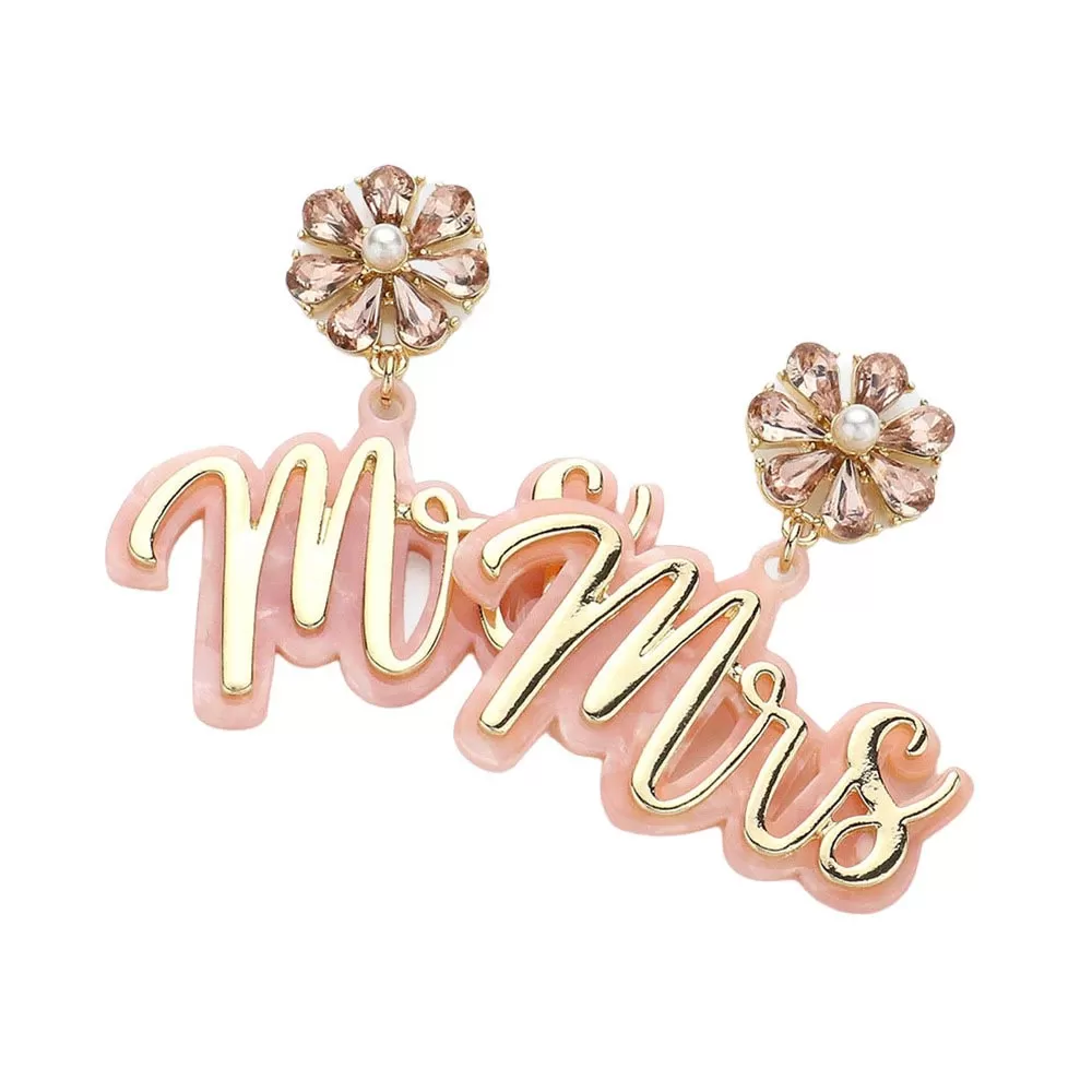 MRS Message Dangle Earrings