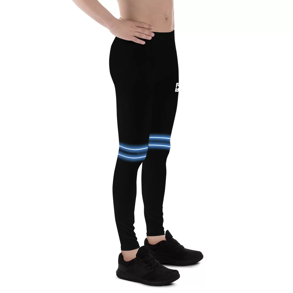 NEON PRINT MEN'S PRO TECH RUNNING TIGHTS - BLACK