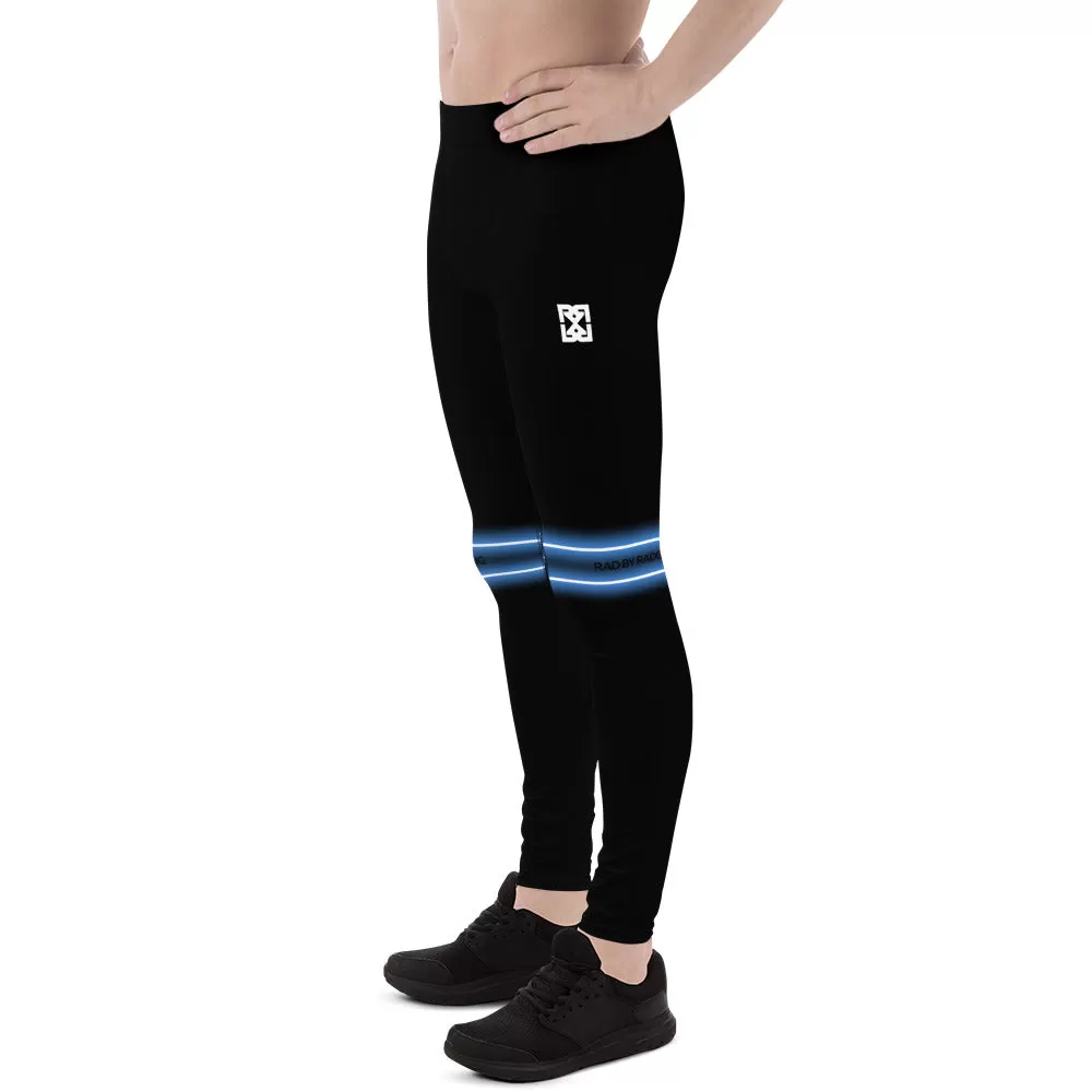 NEON PRINT MEN'S PRO TECH RUNNING TIGHTS - BLACK