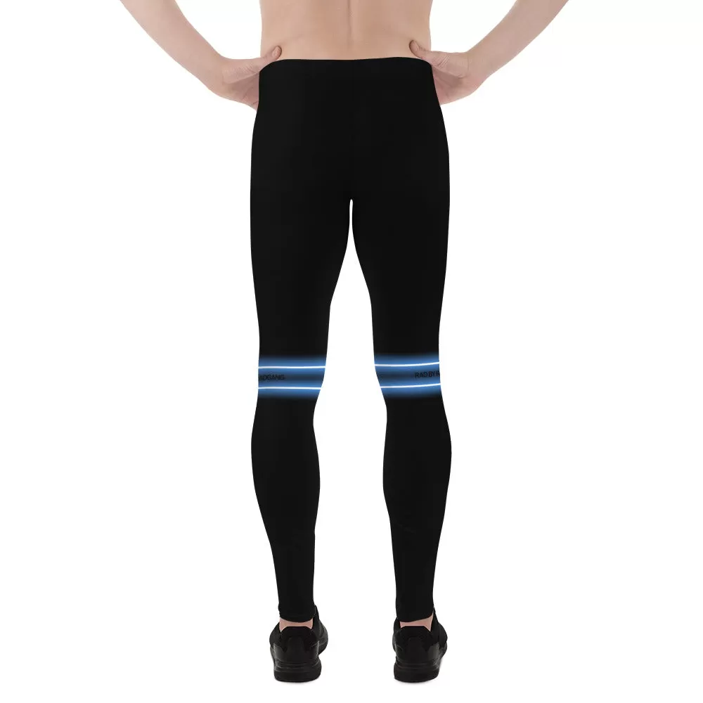 NEON PRINT MEN'S PRO TECH RUNNING TIGHTS - BLACK