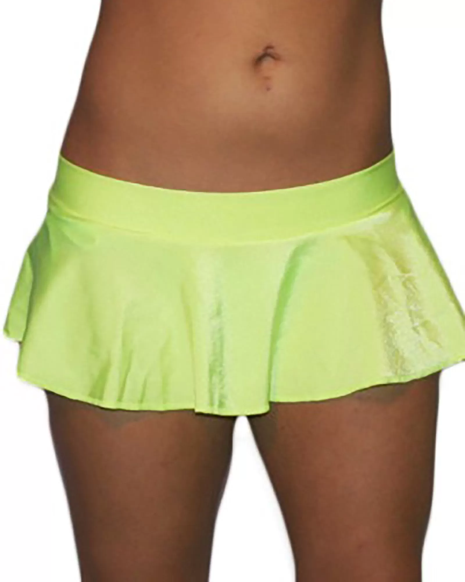 Neon Yellow Extreme Ruffle 8 Inch Mini Skirt