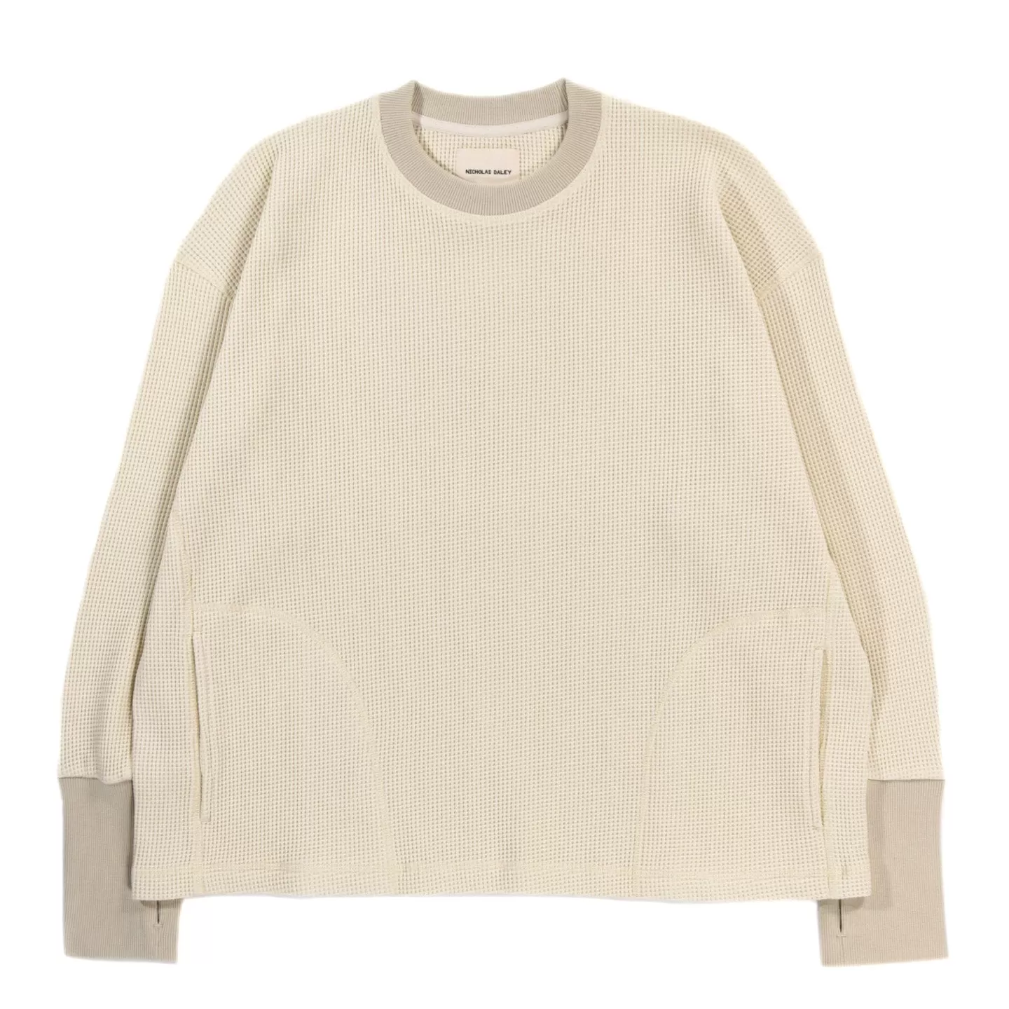 NICHOLAS DALEY L/S WAFFLE CREW CREAM