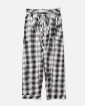 Night Pants Gauze Plaid - Black / White