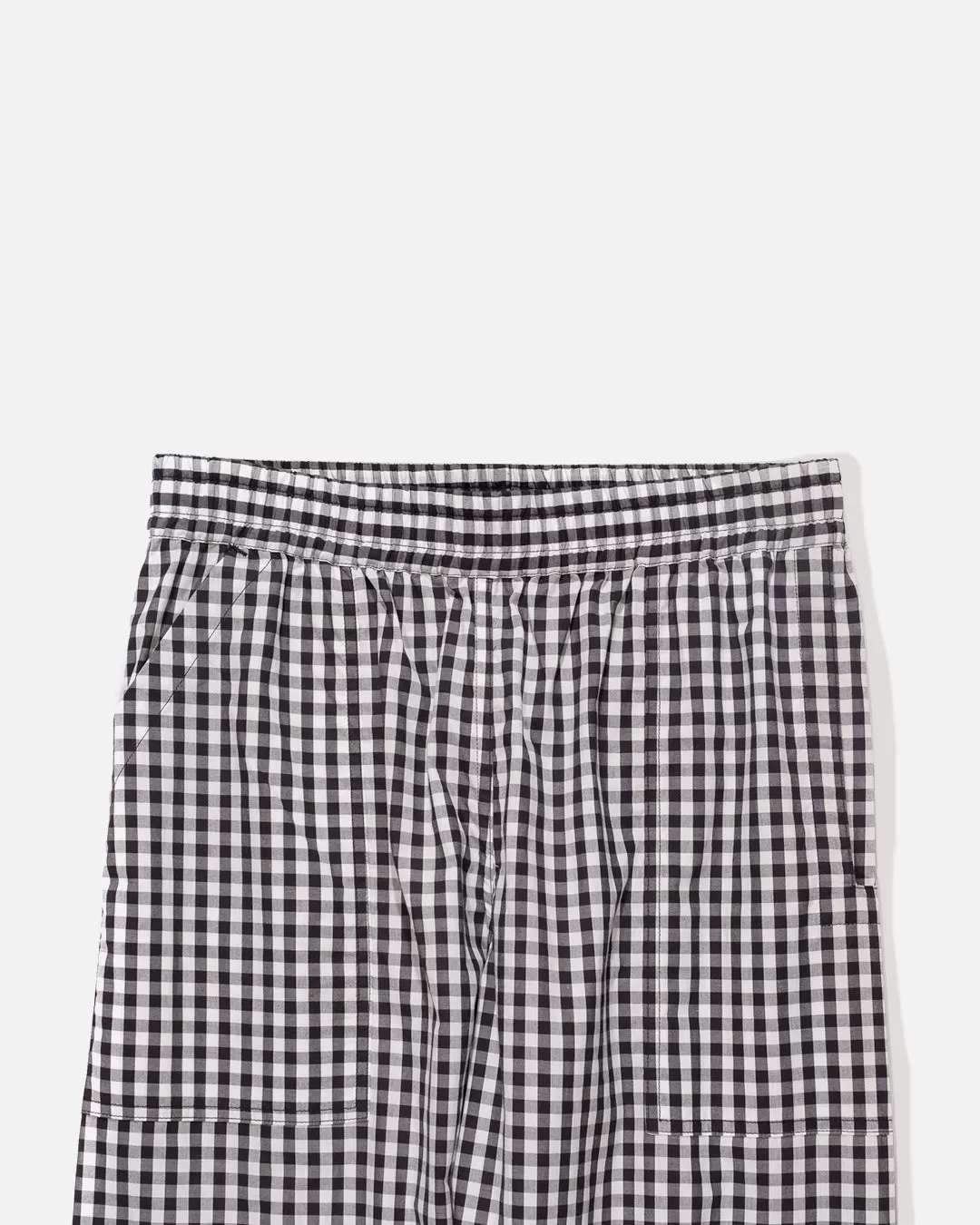 Night Pants Gauze Plaid - Black / White