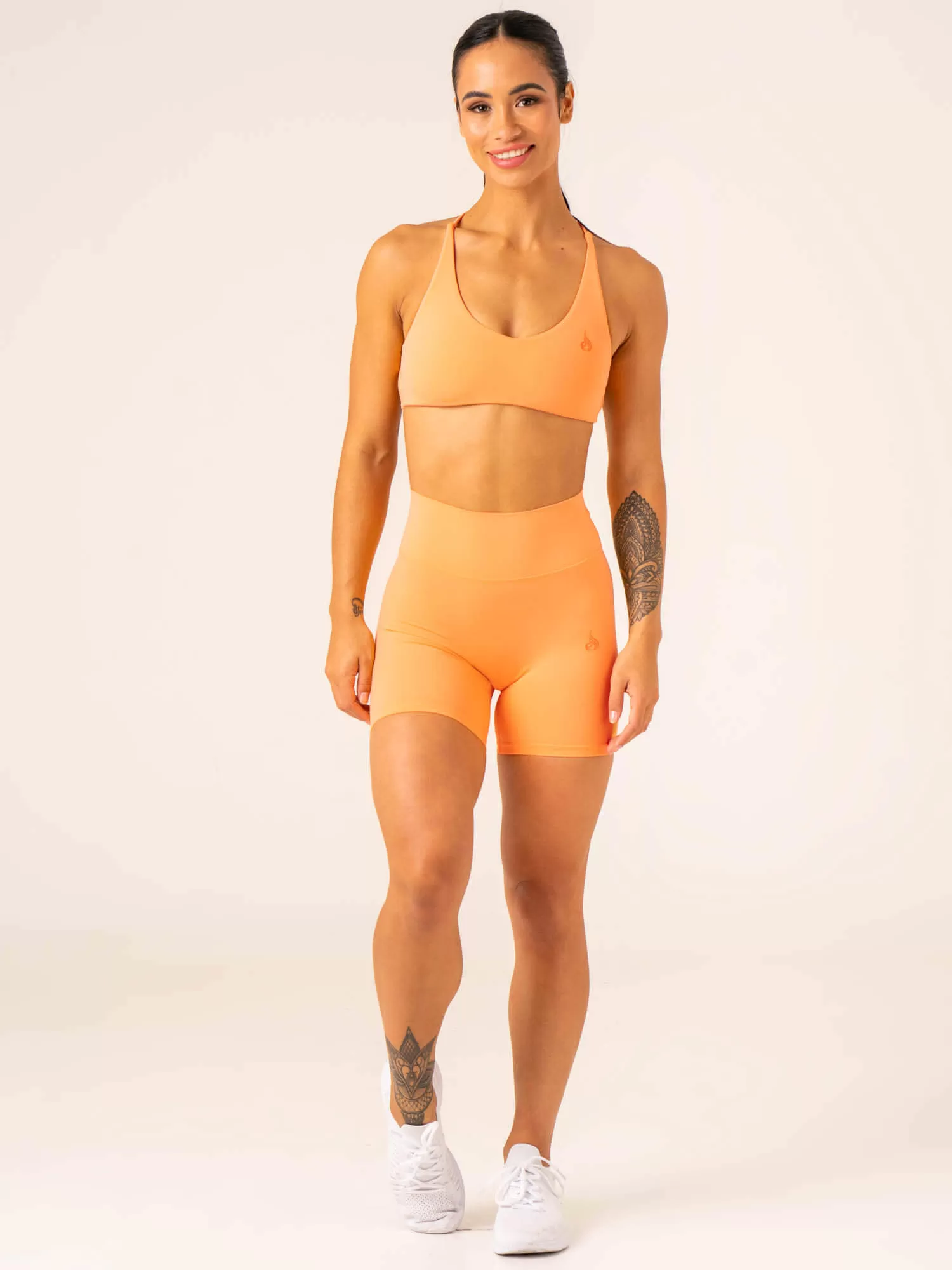 NKD High Waisted Scrunch Shorts - Orange Sherbet