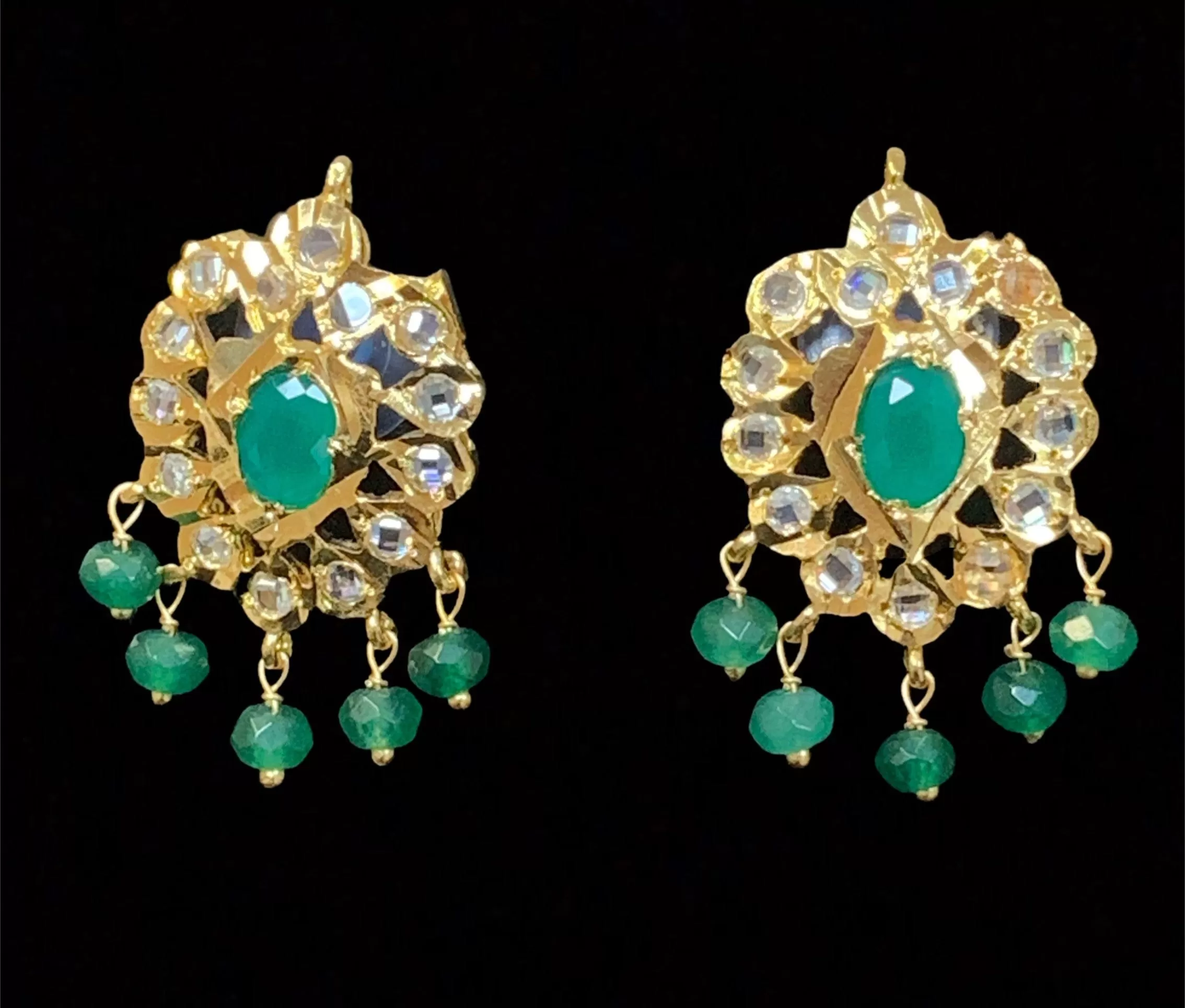 NS212 Meeraj necklace set ( green ) ( READY TO SHIP )