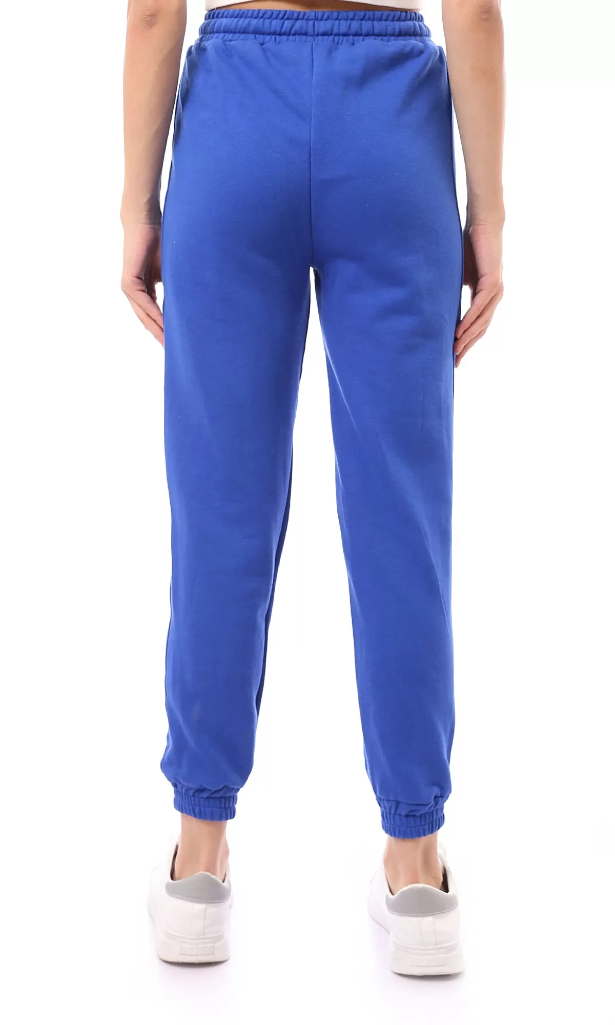 O174726 Wide Elastic Waist Blue Slip On Winter Jogger