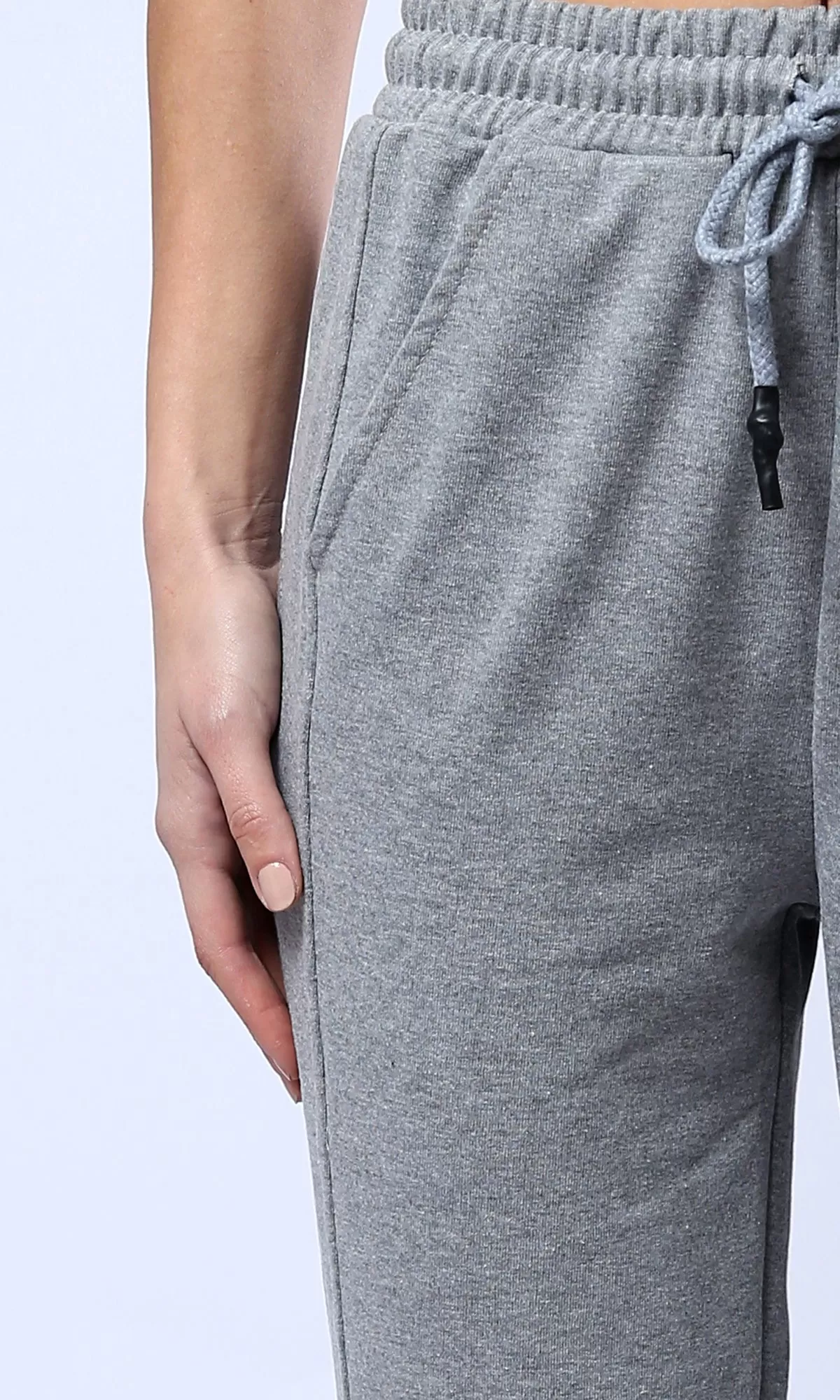 O179812 Slip On Casual Heather Grey Jogger Pants