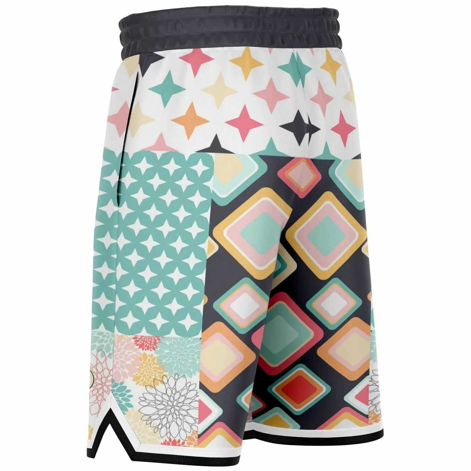 Old Miami Yellow Patchwork Basketball Shorts