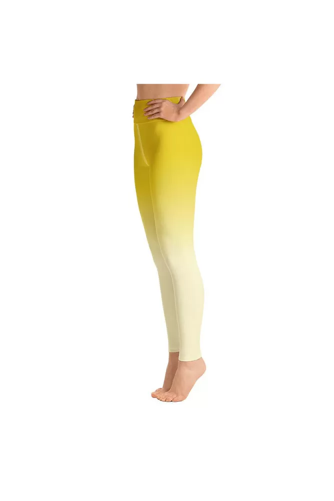 Ombre Yellow to White Yoga Leggings