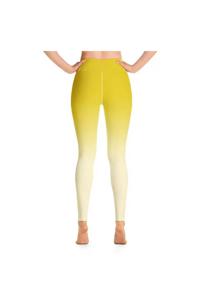 Ombre Yellow to White Yoga Leggings