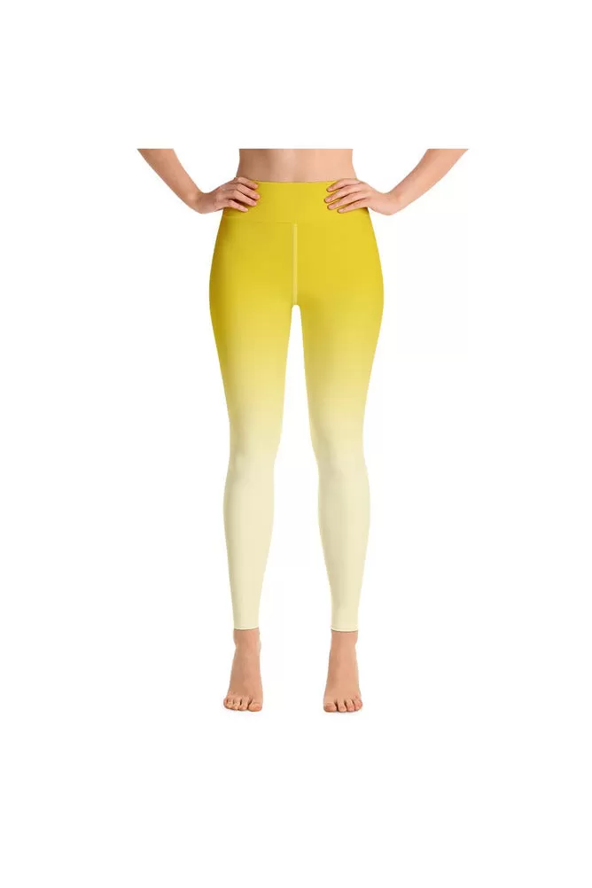 Ombre Yellow to White Yoga Leggings