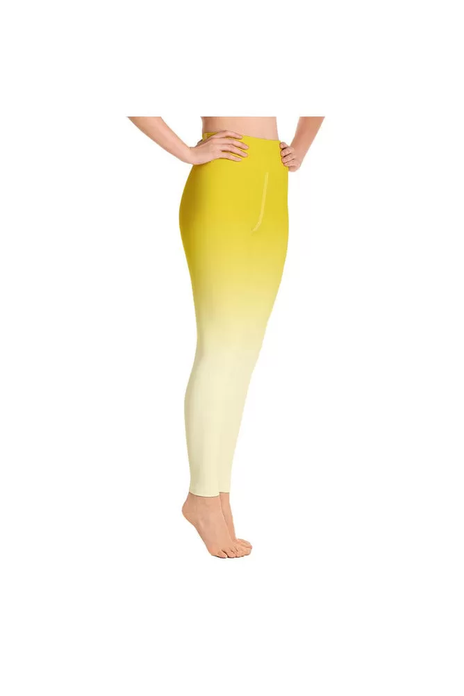 Ombre Yellow to White Yoga Leggings