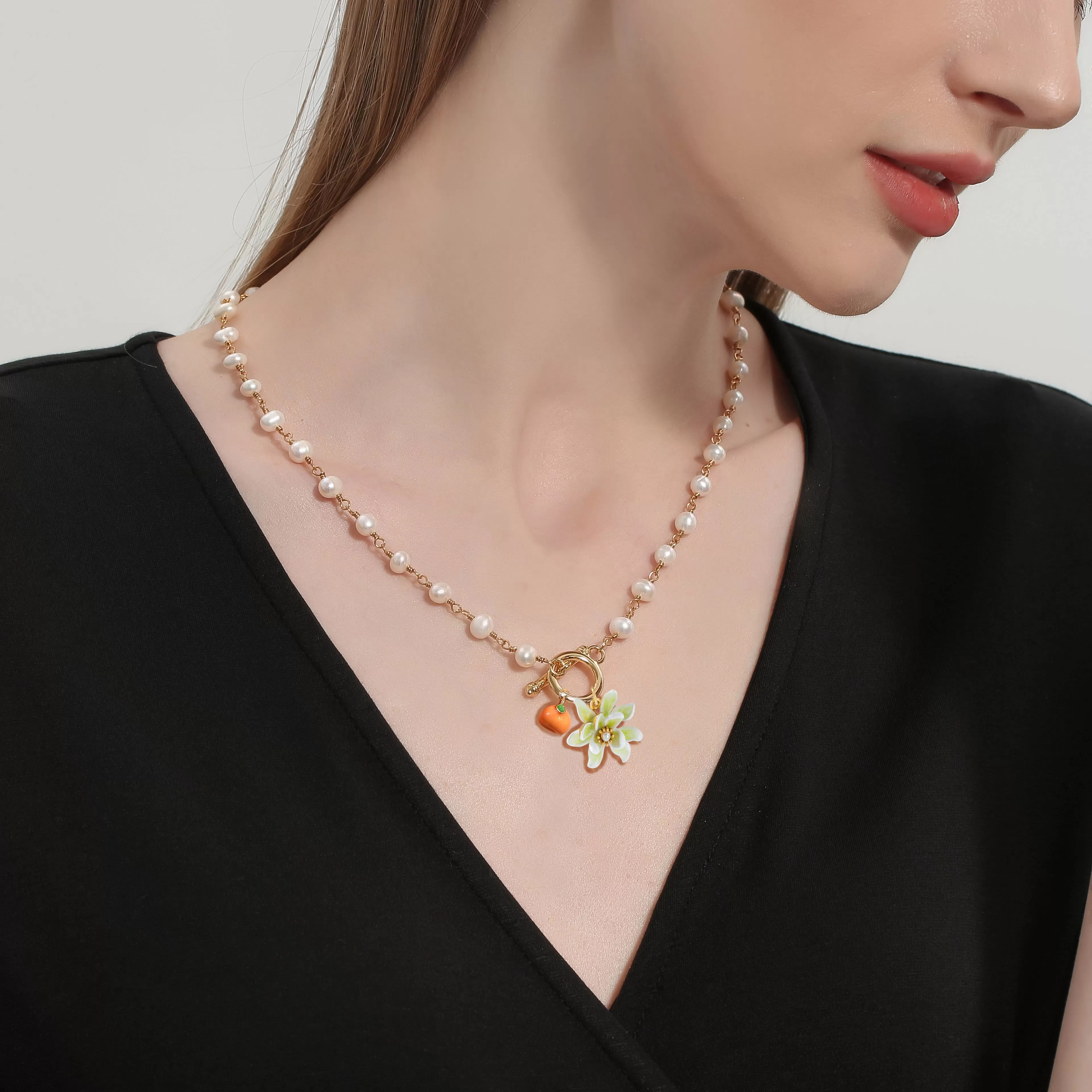 Orange Pearl Necklace