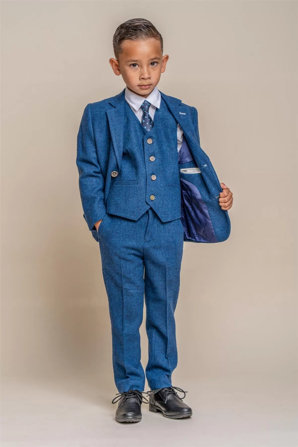 Orson Blue Boys Three Piece Suit