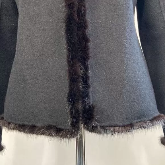 OscarDeLa Renta Black with Mink Trim Vintage Jacket