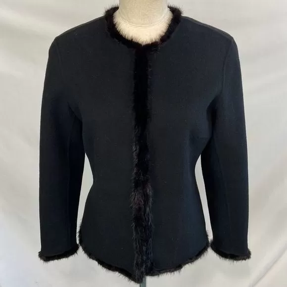 OscarDeLa Renta Black with Mink Trim Vintage Jacket