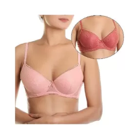 Pack Of 2 Dot Mesh and Lace Pushup Bras